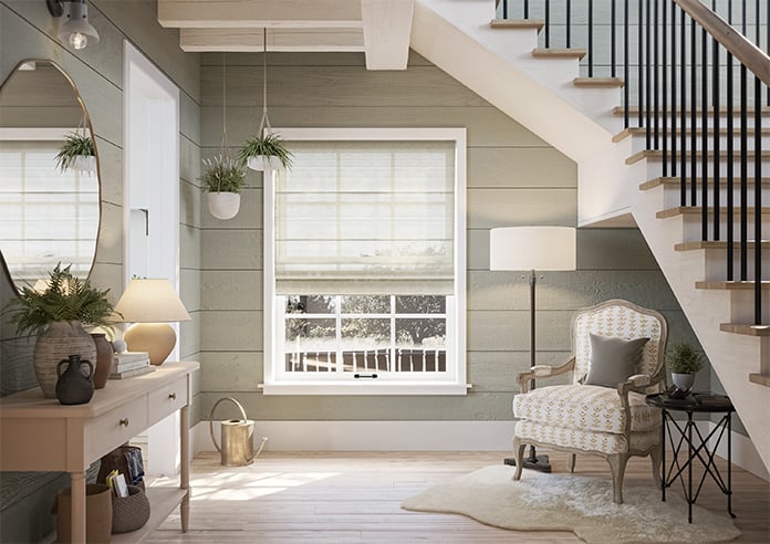 Sahara Voile, Metallic Pearl Grey - Motorised Roman Blind - Image 8